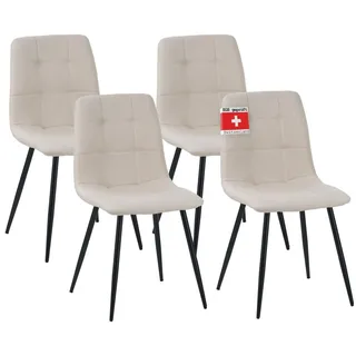 Albatros International Esszimmerstuhl Bora Stoff beige 4er Set