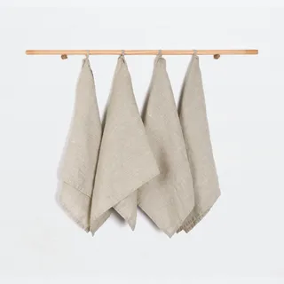 Geschirrtücher aus 100 % Leinen, 35,6 x 71,1 cm, reines französisches Leinen, Küchentücher, 4 Stück, natürliches Leinen