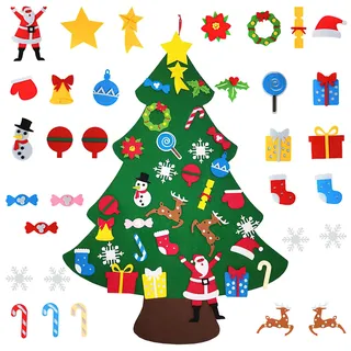 Shallyong Filz Weihnachtsbaum für Kinder Mit 38 Weihnachtsschmuck (Christmas Tree)