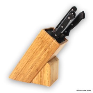 Messerblock Holz mit Einsatz - f√or Messer bis 22cm - Mit Kunststoffeinsatz