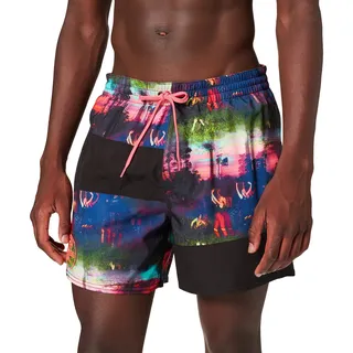 O'Neill Herren PM Re-Issue Badehose, Pink All Over Print mit Schwarz, S