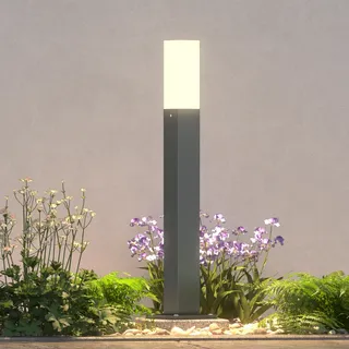 doporro Wegeleuchte Außen IP65 Gartenleuchte Mit Strom 40,6 cm Outdoor Stehlampe Für Terrasse Gartenweg Einfahrt Moderne Pollerleuchte Sandgrau dunkel