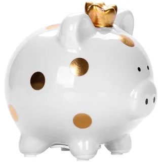 Sparschwein Kinder, Unzerbrechliches Spardose für Kinder, Sparschwein Pig Money Coin Bank Münze,Groß Niedliche Glücksschwein Münze Sparbüchse für Geburtstagsgeschenke, Hochzeit, Weihnachten (Weiß)