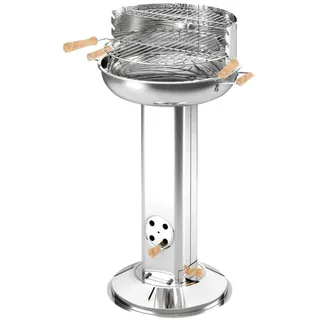 Buri Edelstahl-Säulengrill rund ø39 cm silber