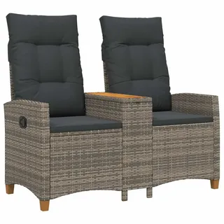 vidaXL Liegebank mit Tisch 126 x 65 x 112 cm Grau/Dunkelgrau