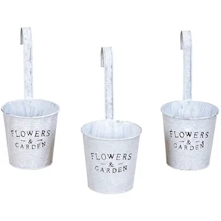 Levandeo® Kräutertopf, 3er Set Hängender Blumentopf Metall Pflanztopf Vintage Shabby Chic