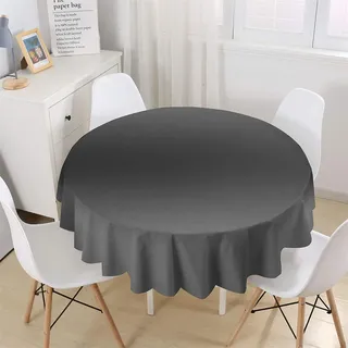Chickw1 Wasserdicht Tischdecke Runde Abwaschbar, Modern Einfarbig Tischdecken,Tischtuch aus Polyester, Tischdekoration Benutzt für Küche, Esszimmer, Garten (Dunkelgrau,200cm)