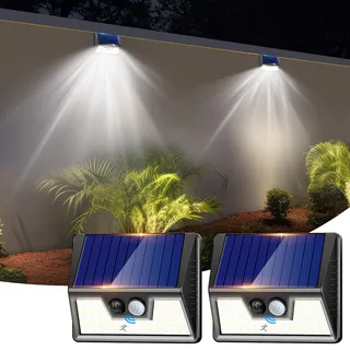 nipify Solarlampen für Außen mit Bewegungsmelder, 2 Stück Solarlampe Aussen, 3 Modi Solarleuchte Sicherheitswandleuchte, Wasserdichte Aussenleuchte Wandleuchte für Hauswand Garten