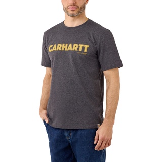 Carhartt, Herren, Shirt, Schweres Carbon-Logo-T-Shirt, Grau, (S)