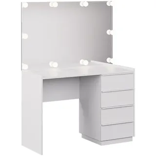 Vicco Schminktisch, Weiß, 110 cm mit Spiegel & Led-beleuchtung, Vicco