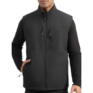 FREE SOLDIER Herren Winterweste Warme Freizeit-Fleeceweste Winddichte Reversible Ärmellose Softshell Weste für Arbeit und Wanderungen (Schwarz,XL)