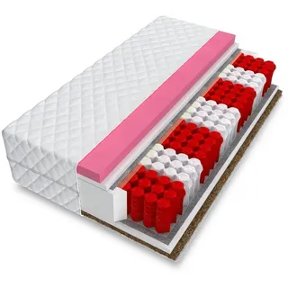 Taschenfederkernmatratze DEIMOS 90x200, 140x200, 160x200, 180x200 cm & weitere Größen, FDM, 21 cm hoch, (Matratze Visco Mermory, Allergiker geeignet), Wendematratze mit zwei unterschiedlich festen Liegeseiten 80 cm x 200 cm x 21 cm