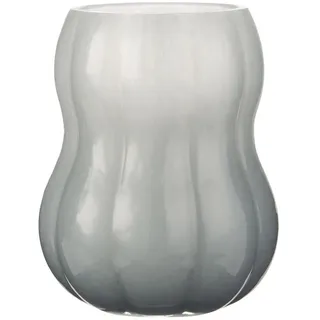 IB Laursen Vase mit Rillen Veneto durchgefärbtes Glas, Höhe 20, Ø 15.5 cm, hellblau