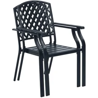vidaXL Kelsy Gartensessel 38,5 x 48 x 89 cm grau/schwarz 2 St.