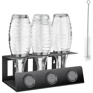 Tectake Soda-Flaschenhalter für 3 Flaschen schwarz