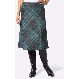 Casual Looks A-Linien-Rock Kariert Aquapetrol/Schwarz 20