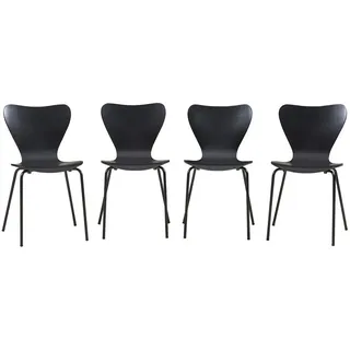 [en.casa] Esszimmerstuhl Essunga Schwarz 4er Set