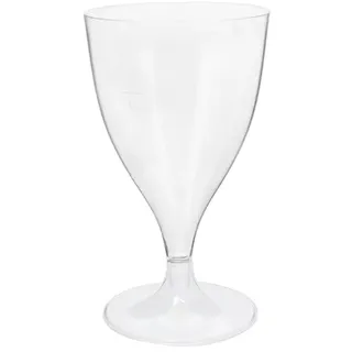 MONOUSO - Mehrweg Weinglas aus PS Crystal Fuß Klar 200ml 2-teilig (20 Stück)