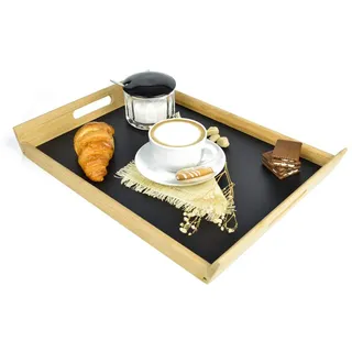 Sendez® Serviertablett XXL Holztablett Tablett Frühstückstablett Servierplatte Betttisch