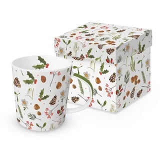 Tasse Weihnachten Winterlicher Umgebung aus Porzellan. Motivtasse für den gedeckten Tisch und als Geschenk 0,4L x H10,5cm