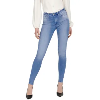 Only Damen Jeans ONLPOWER MID PUSH UP SK DNM REA934 Skinny Fit Special Blau Blau 15250273 Normaler Bund Reißverschluss XS - 34