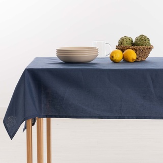 Belum Tischdecke, schmutzabweisend, Leinen, 100% Night Blue, rechteckig, Harz-Tischdecke, wasserabweisend, in verschiedenen Größen, Leinen-Tischdecken für Innen und Außen, 400 x 150 cm