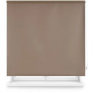 INTERBLIND Verdunkelungsrollo, glatt, hochwertig, Größe 120 x 230 cm Breite x Höhe – Stoffmaß 117 x 225 cm – Thermisch Taupe – Licht- und Kälte- und Wärmeisolierung
