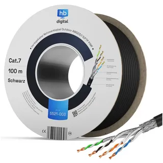 HB-Digital CAT 7 Outdoor LAN max. 1000 MHz S/FTP PE AWG23 PoE++ kompatibel