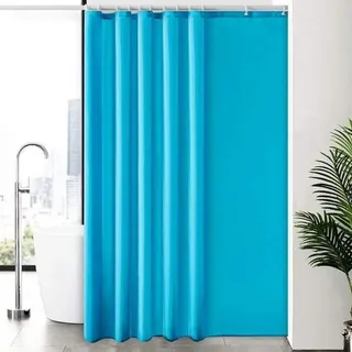 Famanu Duschvorhang Wasserdicht aus Polyester - Türkis - Extra lang 200x240cm