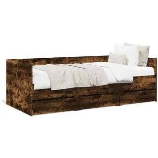 vidaXL Tagesbett mit Schubladen ohne Matratze Räuchereiche 75x190 cm