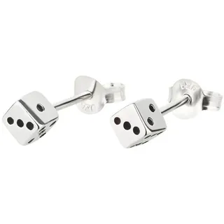 schmuck23 Paar Ohrstecker Ohrringe Würfel 925 Silber Kinderohrringe Damen Mädchen, Kinderschmuck Mädchen Geschenk echte Silberohrringe silberfarben
