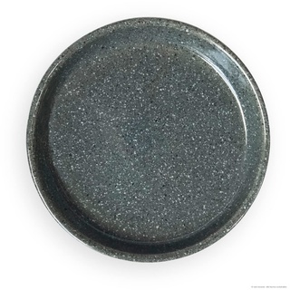 K&K Keramik Unterschale / Untersetzer rund witterungsbeständig Außen Ø19 cm , Innen Ø16 cm robust, dickwandig für Blumentopf Pflanzkübel Vogeltränke Farbe: grau-Granit