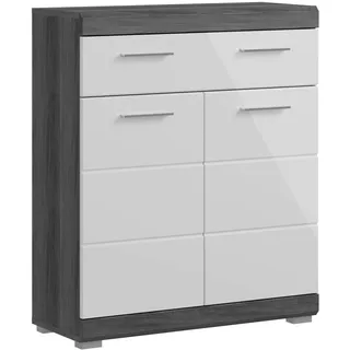 xonox.home Scout Standschrank 74 x 88 x 31 cm Braun/Grau/Weiß