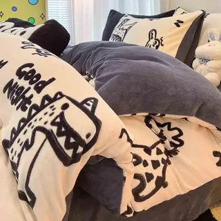 Morbuy Plüsch Bettwäsche Winter Warme Flanell Flauschig Bettbezug mit Reißverschluss, Süßes Muster Zweiseitige Fleece Bettbezug für Einzelbett ohne Kissenbezug (220x240cm,Dinosaurier)