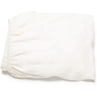 LinenMe 100% Leinen Gewaschene Spannbettlaken 120 x 200 cm - Bettwäsche Bettlaken mit Gummizug - Sommerbettwäsche, Spannbetttuch, Fitted Sheet 120x200 - Aus Weiß