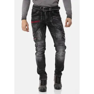 Bequeme Jeans CIPO & BAXX Gr. 40, EURO-Größen, schwarz Herren Jeans im rockigen Design
