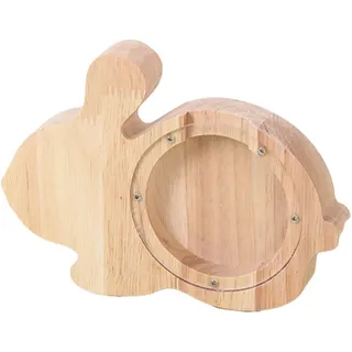 Uixxducc Spardose Kinder, Spardose aus Holz, Sparbox in Tierform, Sparbüchse Sparschwein für Kinder Jungen Mädchen und Erwachsene, Geburtstagsgeschenk, Heimdekoration (Hase)