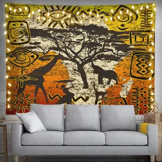 Sxakswol Wandteppich Groß Afrikanisches Muster Wandteppich 200x150 Wandbehang Afrika, Tapisserie 3D Wandtuch Aesthetic Wandteppiche für Wohnzimmer Schlafzimmer Wohnheim Wanddeko