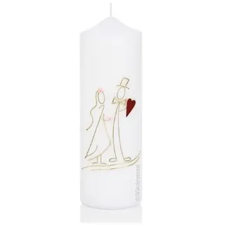 Wiedemann Kerzen Hochzeitskerze verziert 240 x 80 mm, mit individueller Namensverzierung