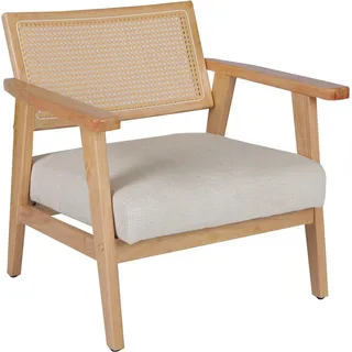 Home Affaire Loungesessel »VILLAINE«, Einzelsessel, Rattan-Sessel mit Wiener Geflecht, Cord, Webstoff, beige