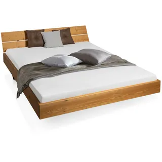 Wangenbett Schwebebett Massivholzbett Doppelbett 180x200 cm CURBY THERMO-Fichte