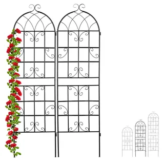 Relaxdays Rankgitter Metall 180 x 50 cm Schwarz