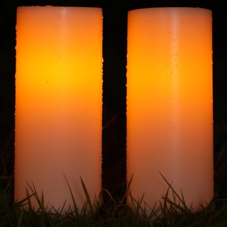 CXMYKE 25 x 10 CM Solar Stumpen Kerzen Outdoor Wasserdicht - Wiederverwendbare Solarbetriebene Große Flammenlose Kerzen mit Dämmerungssensor - Ideal für Laterne, Garten Camping - Set von 2