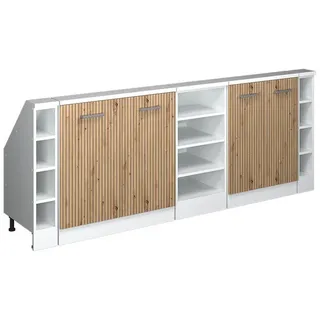Vicco Dachschrägenschrank-Set Rion 210 x 83,8 x 46 cm Artisan Eiche / Weiß