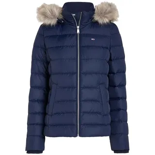 Tommy Jeans Damen Pufferjacke Basic Hooded Down Jacket mit Kapuze, Blau (Dark Night Navy), XL - XL