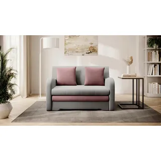 P & B Schlafsofa, Rosa, Hellgrau, Kunststoff, 2-Sitzer, 130x85x103 cm, Wohnzimmer, Sofas & Couches, Schlafsofas, Schlafsofas mit Bettkasten