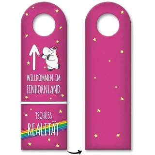 trendaffe - Willkommen im Einhornland Türhänger mit Honeycorns Motiv Einhorn Realität Magie