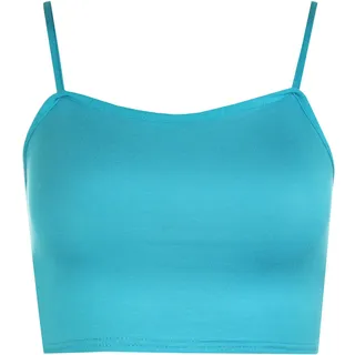 WearAll - Damen Camisole Träger Crop Bralet Vest Top - Türkis - 40-42 - 40-42