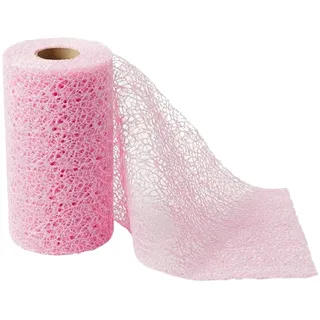 G.schmückt Tischläufer Netzstruktur Jacquard Optik, Tischband auf Rolle individuell zuschneidbar, Dekoband für Hochzeit, Taufe & Geburtstag (Soft Rosa, 30cm)