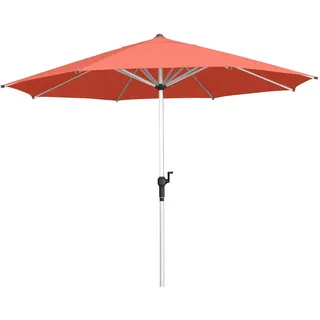anndora Aluminium Sonnenschirm 350 cm mit Kurbelsystem - runder Sonnenschirm 3,5m Durchmesser - Farbe Terrakotta - Groß